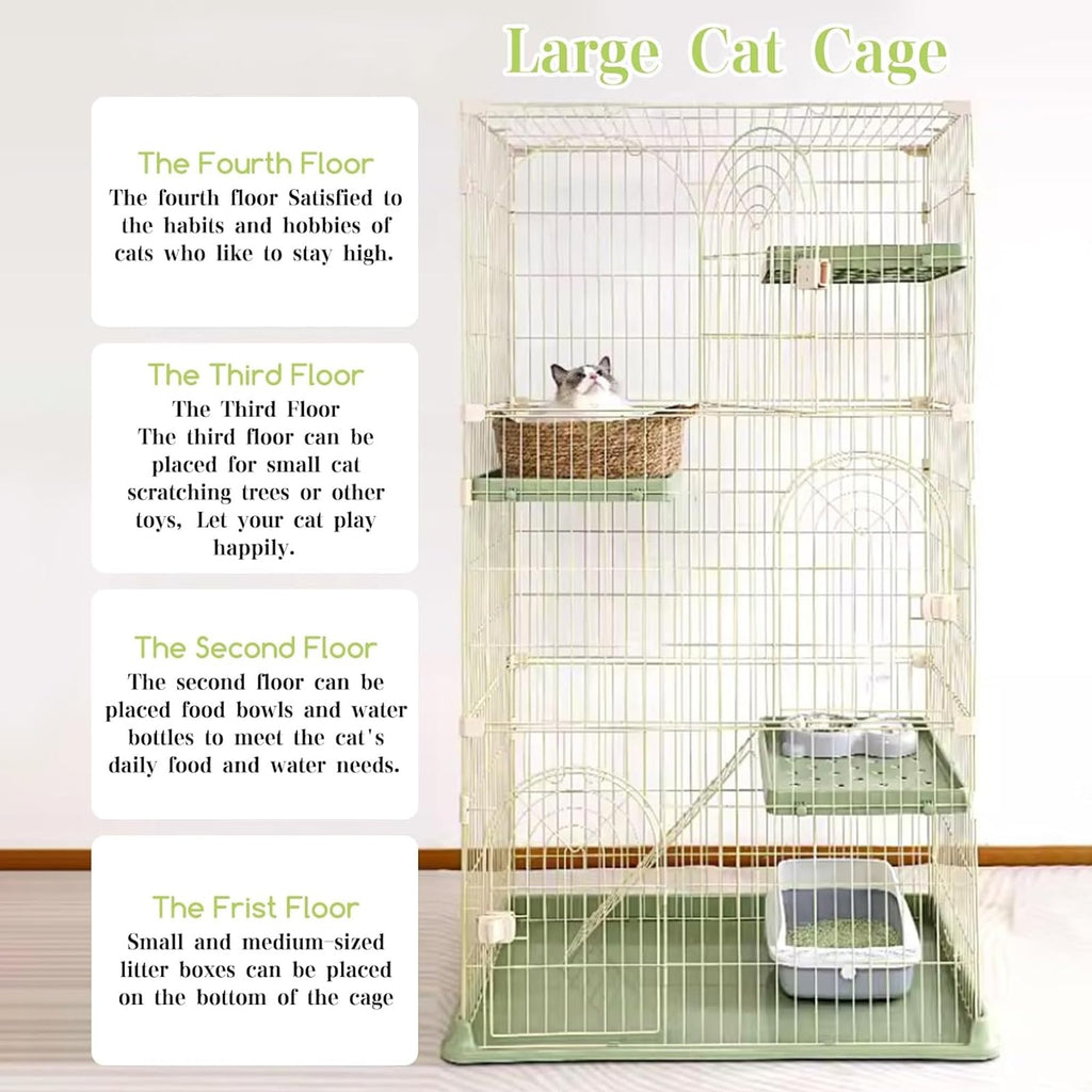 Pink Cat Cage with 3 Platforms and Ramp G2700