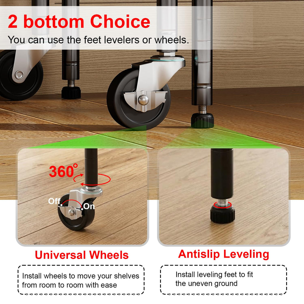 6-Tier Wire Shelf with Wheels K668