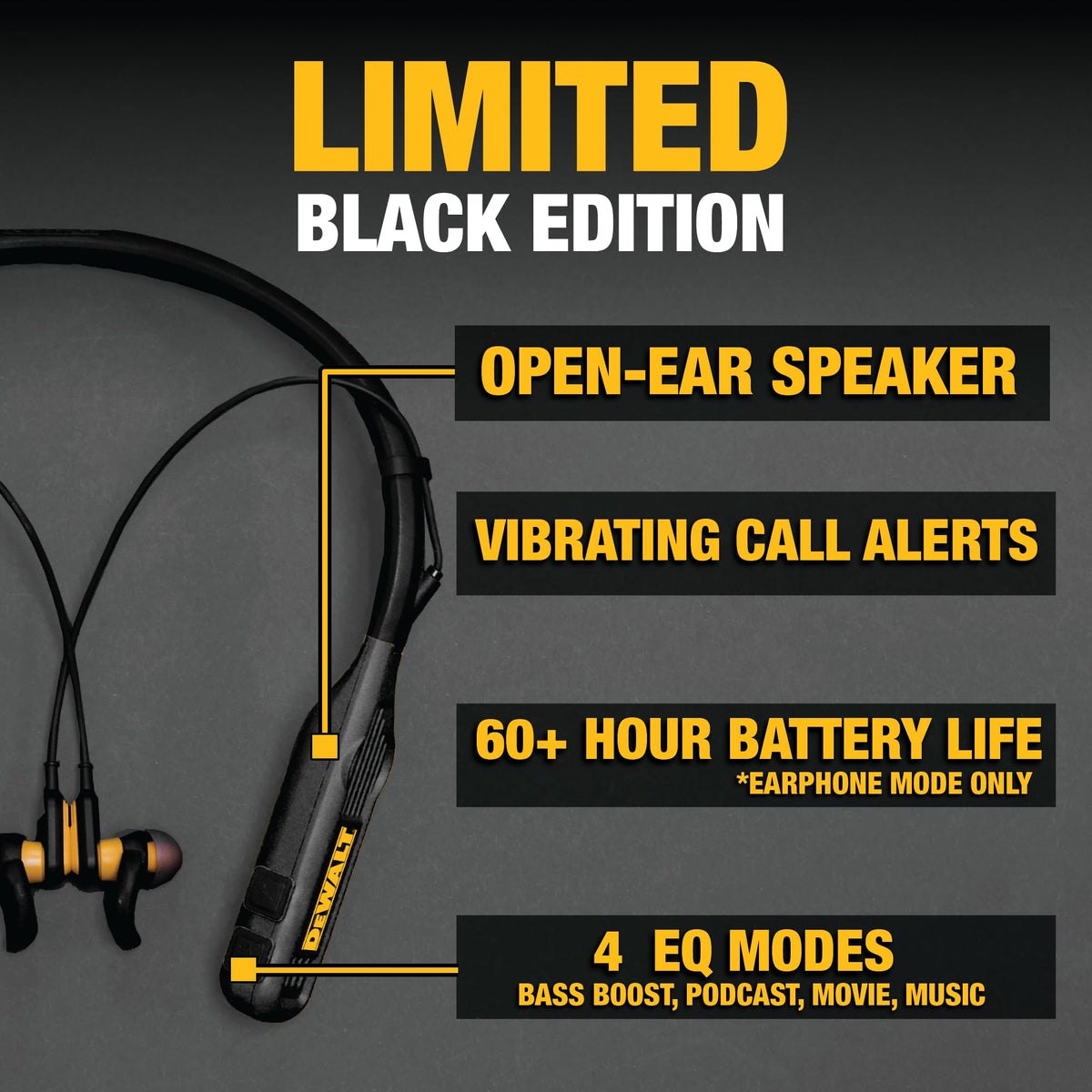 Black 2-in-1 Neckband Bluetooth Headphones S878385