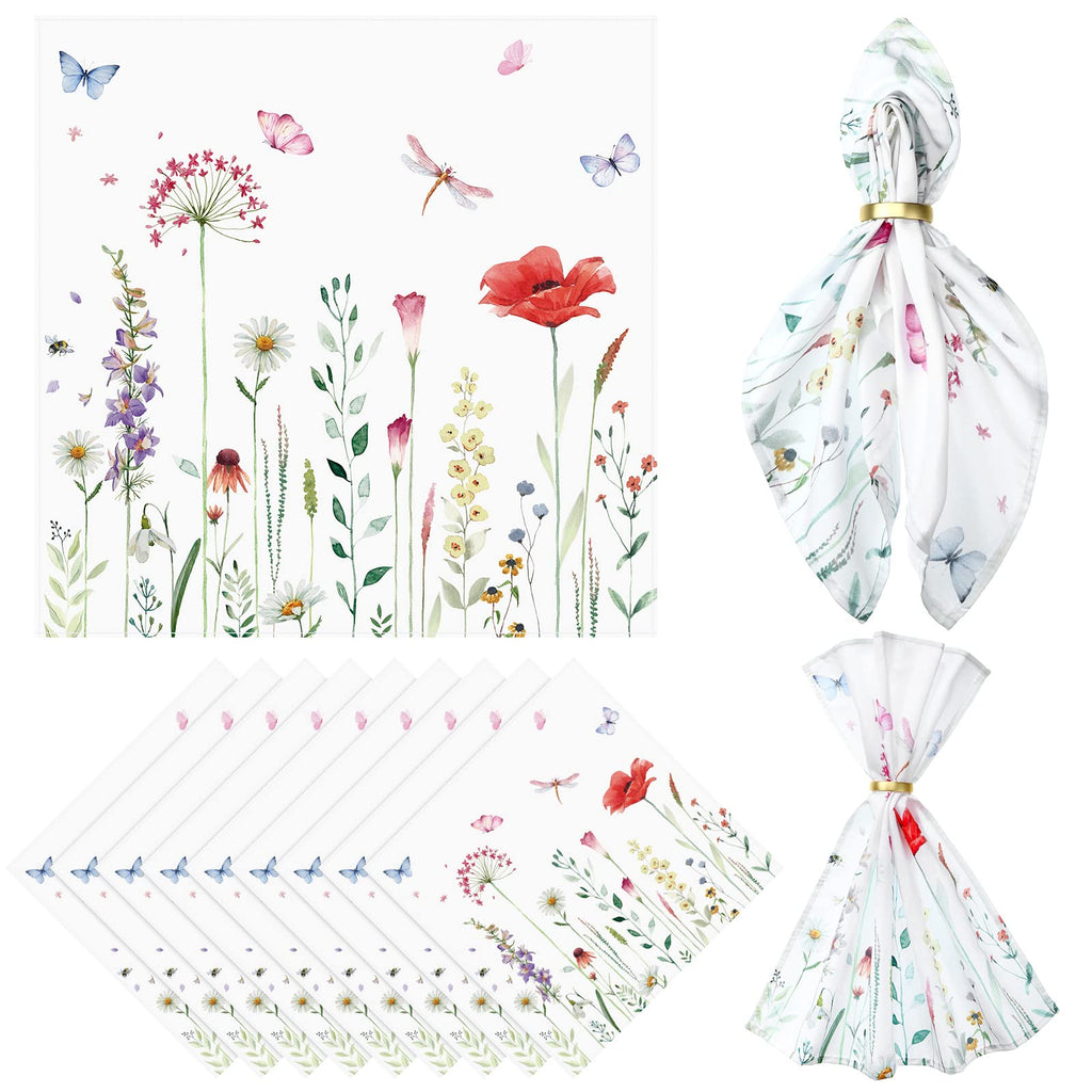 12 Pcs Flower Cloth Napkins L819232