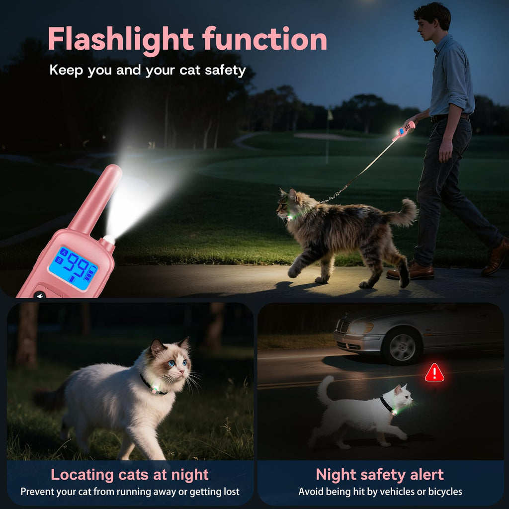 Pink Cat Shock Collar with Remote W9287