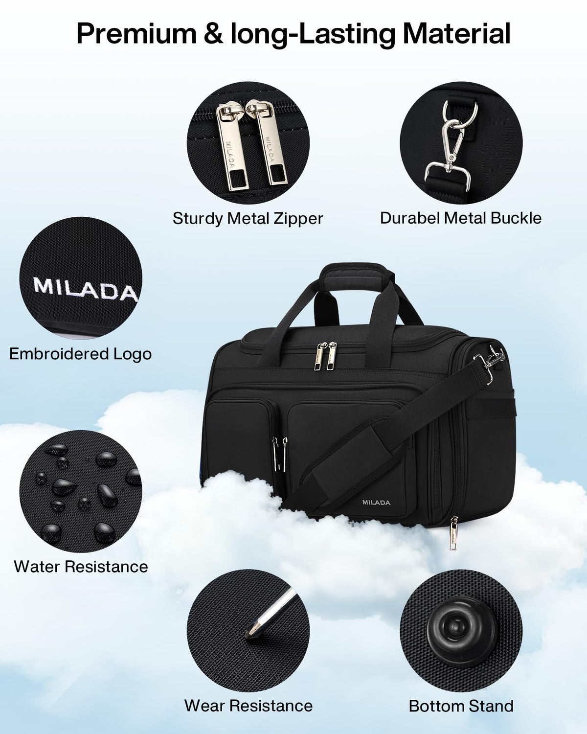 Lightweight Foldable Underseat Carry On Luggage Black K689307