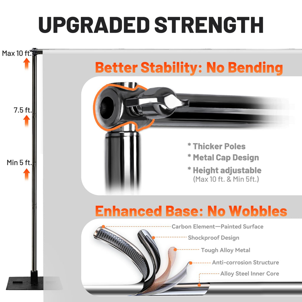 10x10ft Adjustable Heavy Duty Pipe and Drape Backdrop Stand T958105