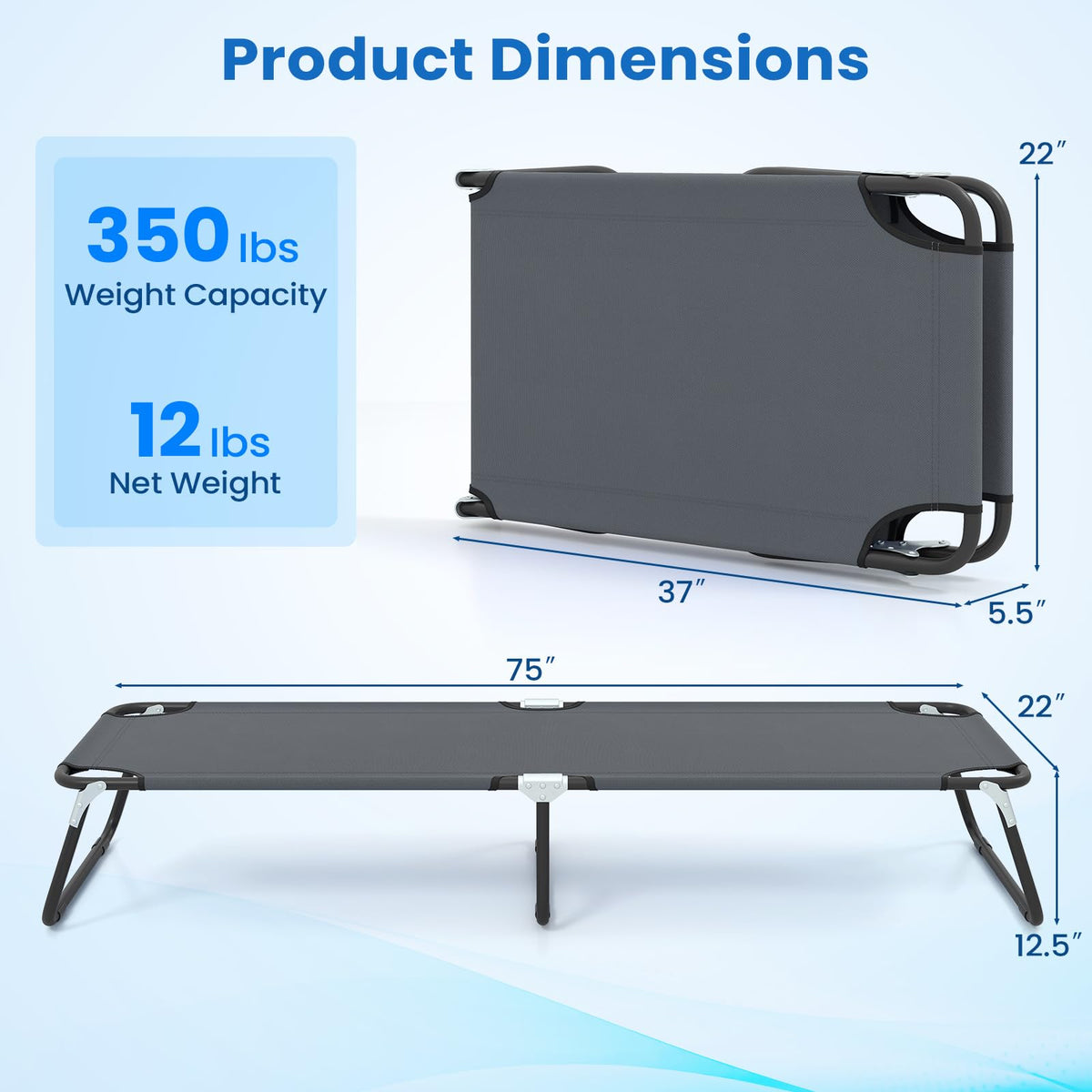 Folding Camping Cot Portable Ultralight Compact Sleeping Cot Bed Oxford Fabric S330