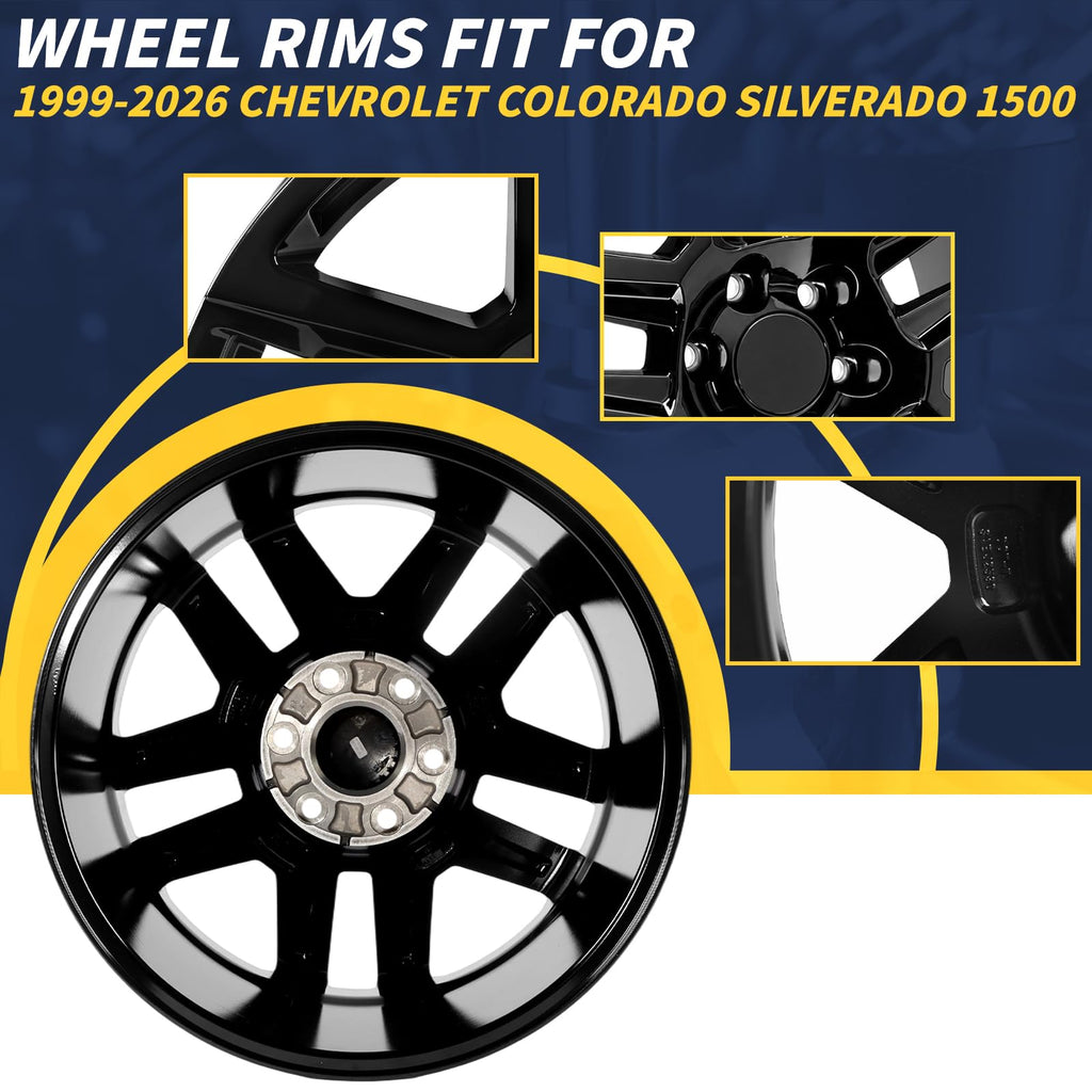 20" 20x9 Inch Gloss Black Aluminum Alloy Wheel Rim J59969