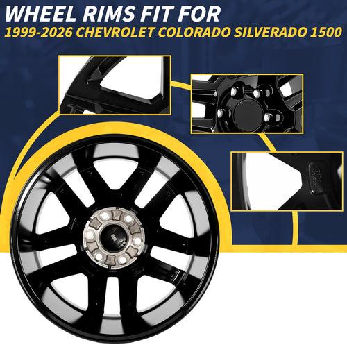 20" 20x9 Inch Gloss Black Aluminum Alloy Wheel Rim J59969