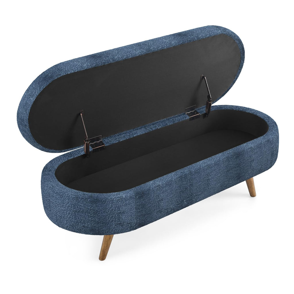 Oval Storage Bench with Rubber Wood Legs T412232