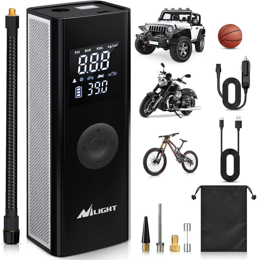 Portable Rechargeable 12VDC 150PSI Cordless Tire Inflator Air Compressor O182159