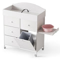 White 4 Drawer Baby Dresser with Changing Table Top W898080