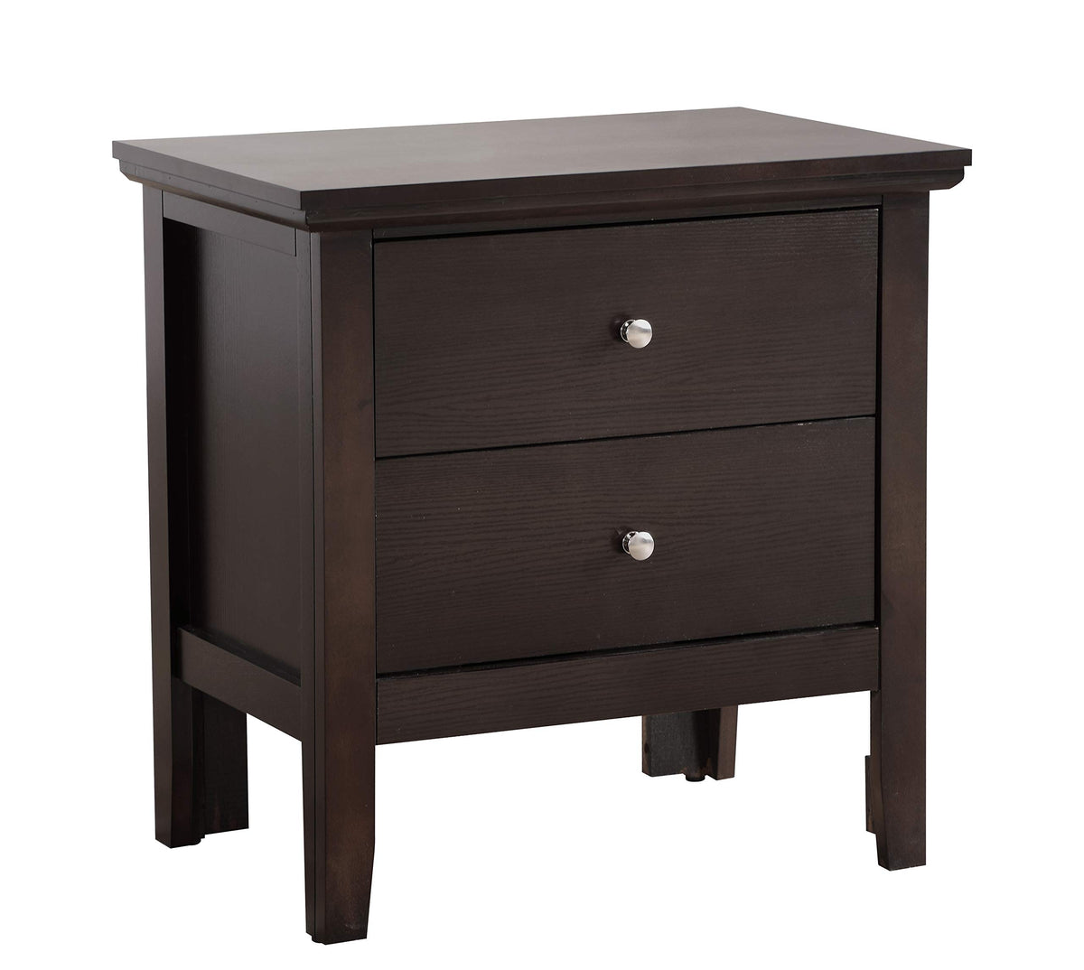 Espresso Nightstand with Storage Drawers S9826