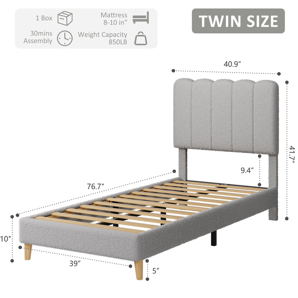 Twin Bed Frame with Headboard A119