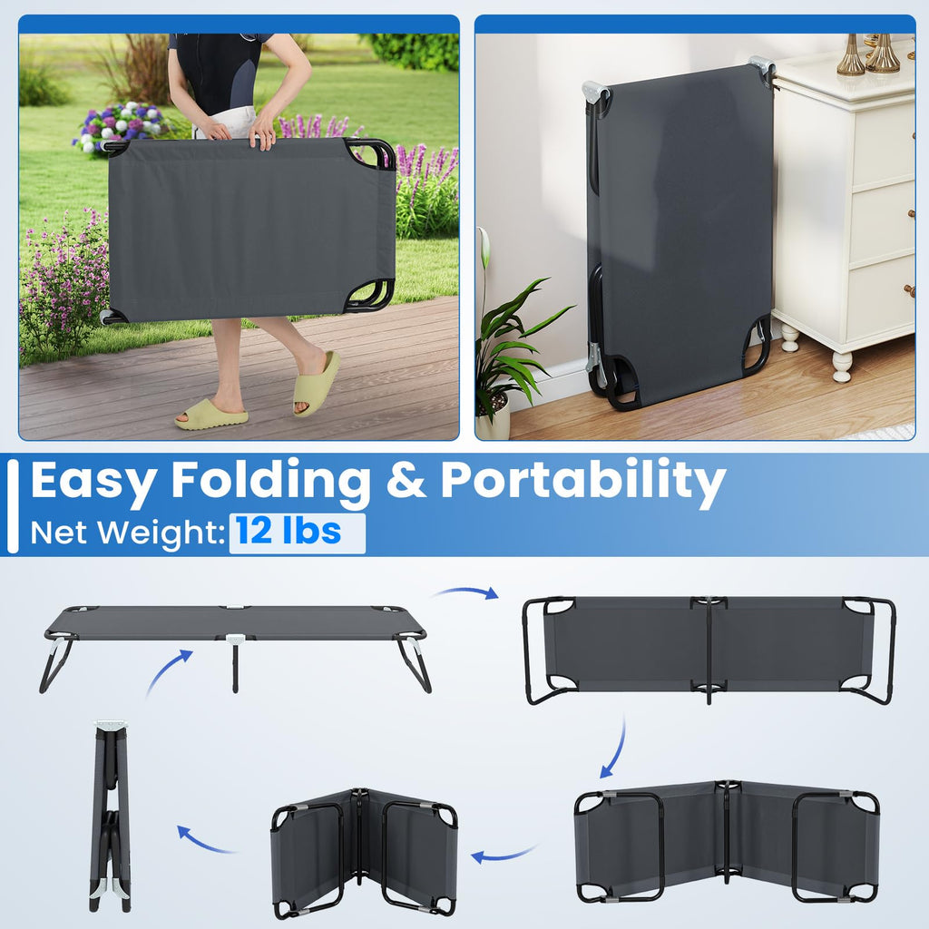 Folding Camping Cot Portable Ultralight Compact Sleeping Cot Bed Oxford Fabric S330