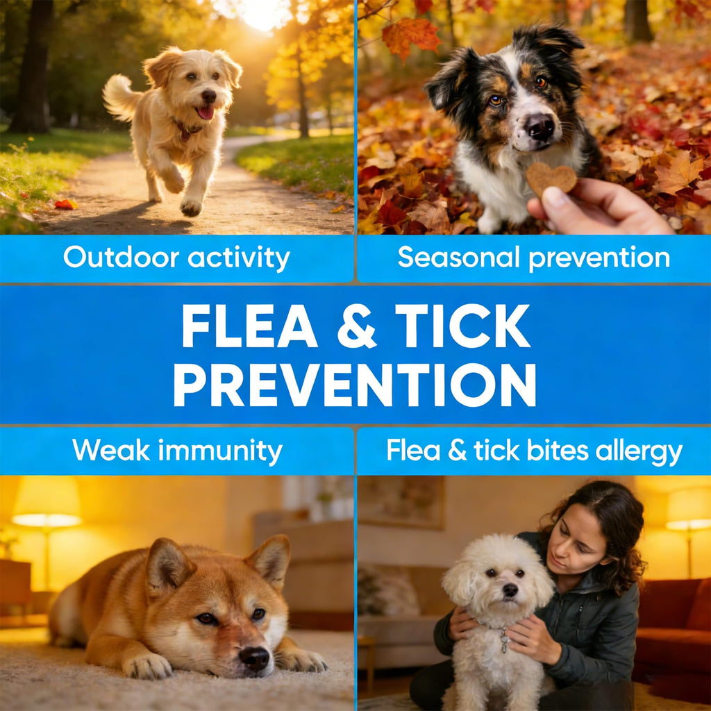 Natural Flea and Tick Prevention for Dogs Chewables D363