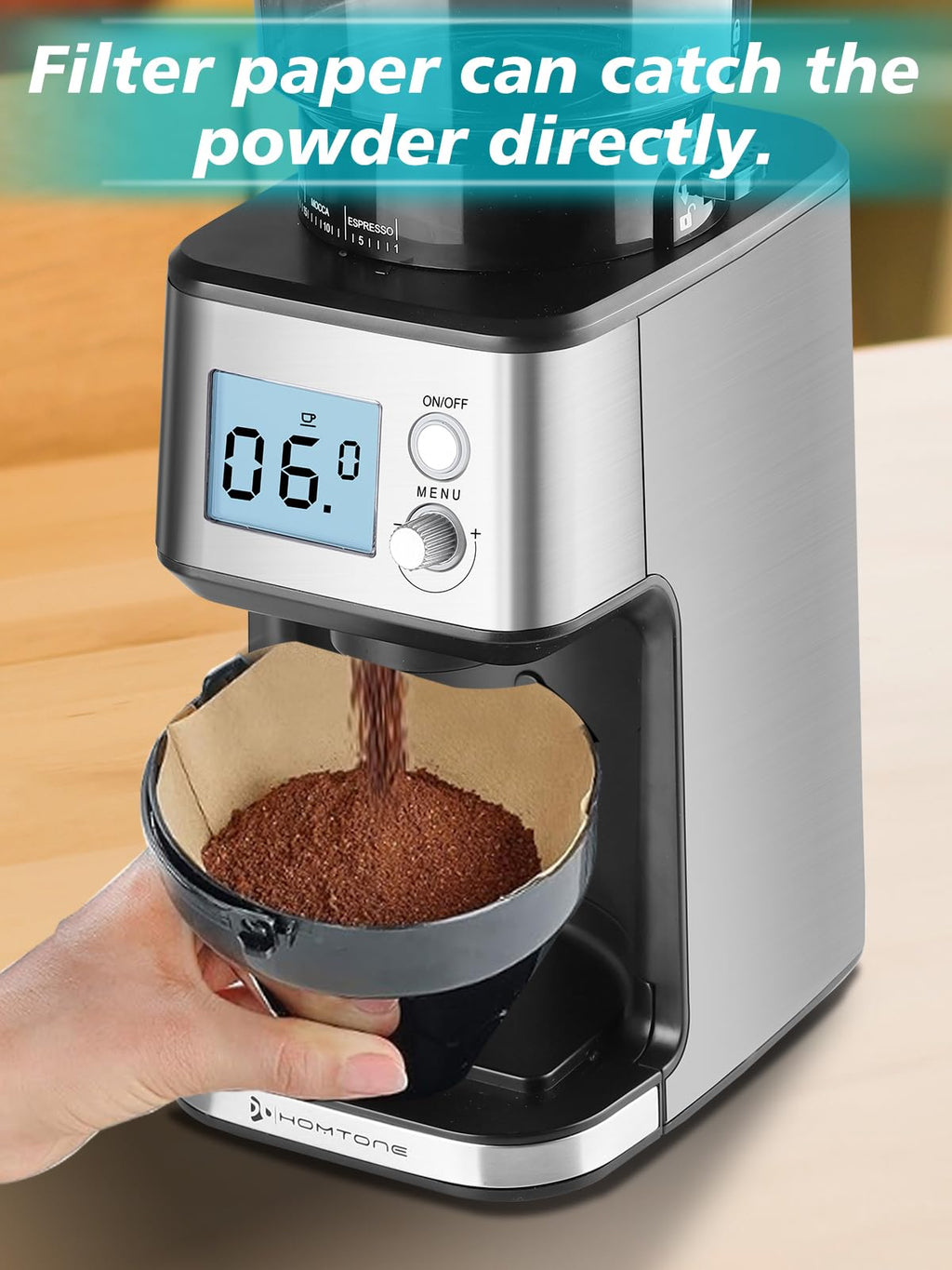 Conical Burr Espresso Coffee Grinder 51mm Stepless Electric N175