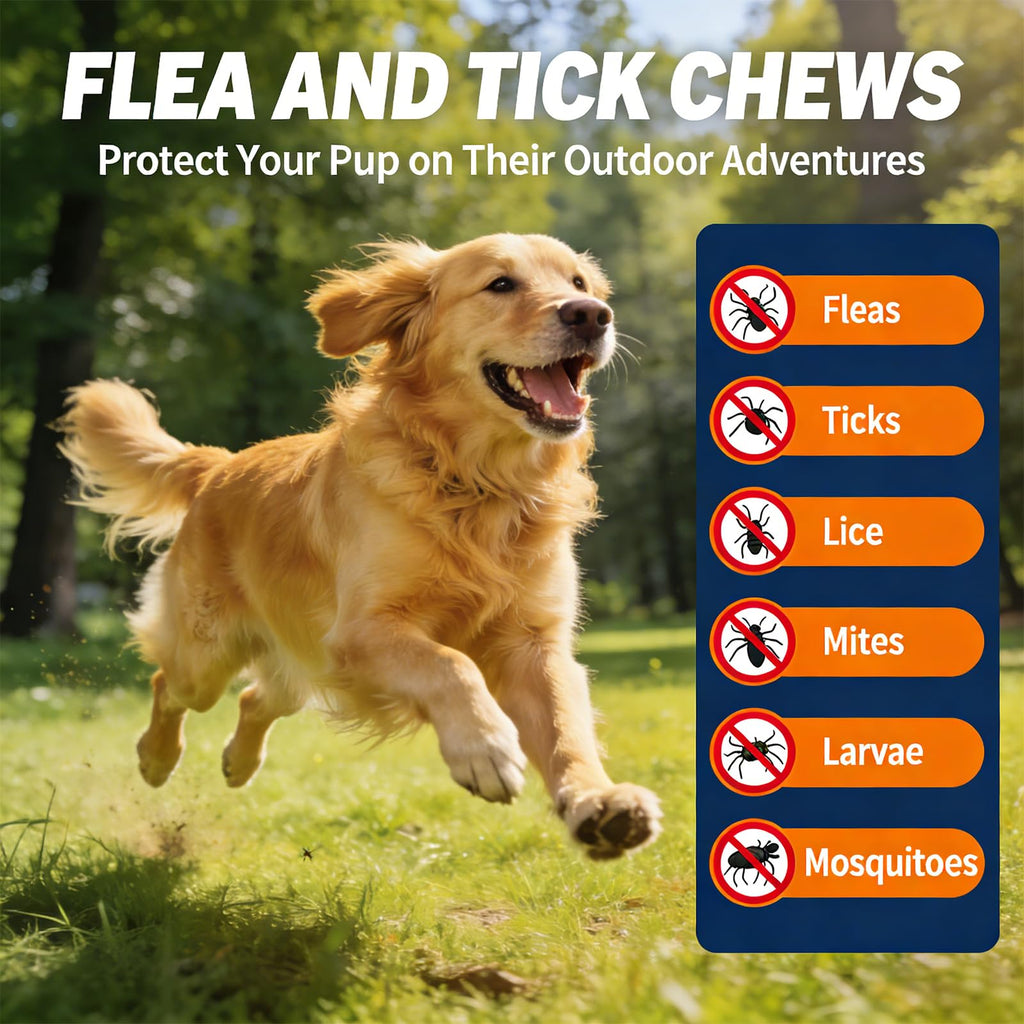Natural Flea and Tick Prevention for Dogs Chewables D363