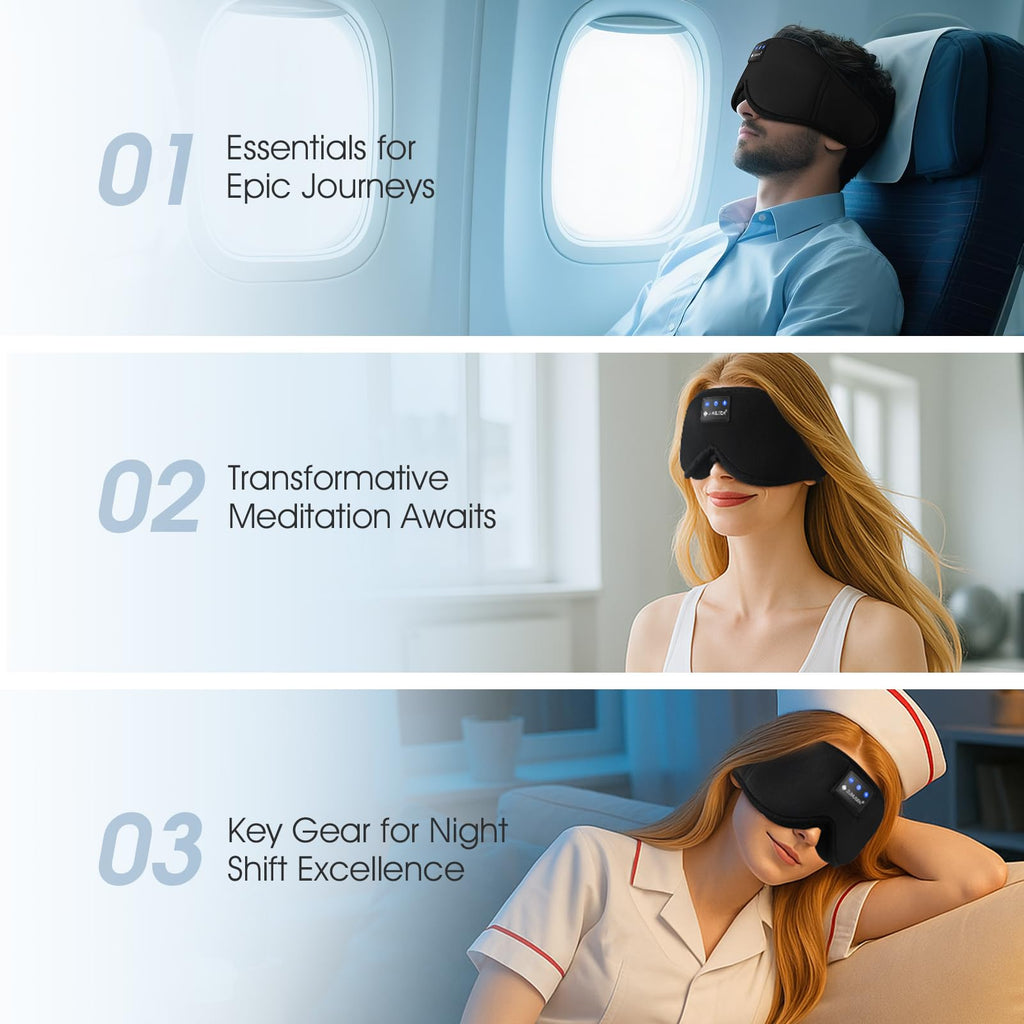 Bluetooth Sleep Headphones Mask with 3D Stereo Speakers J931