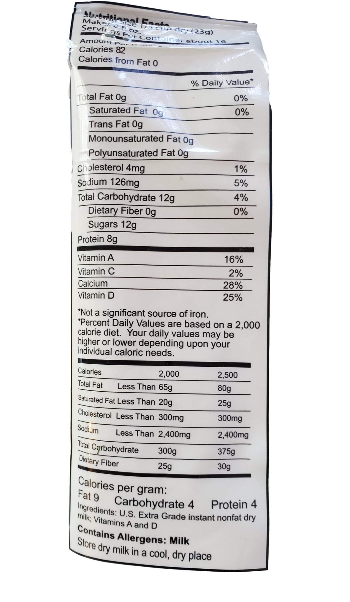 Instant Nonfat Dry Milk Powder 12.8 Oz W83743