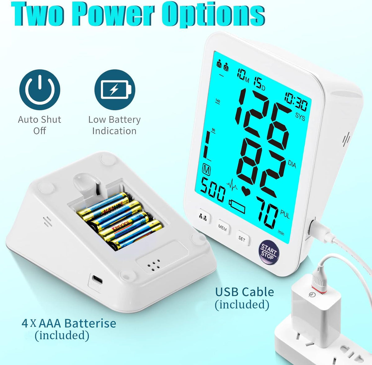 Automatic Digital Blood Pressure Monitor Upper Arm Adjustable Cuff E58112