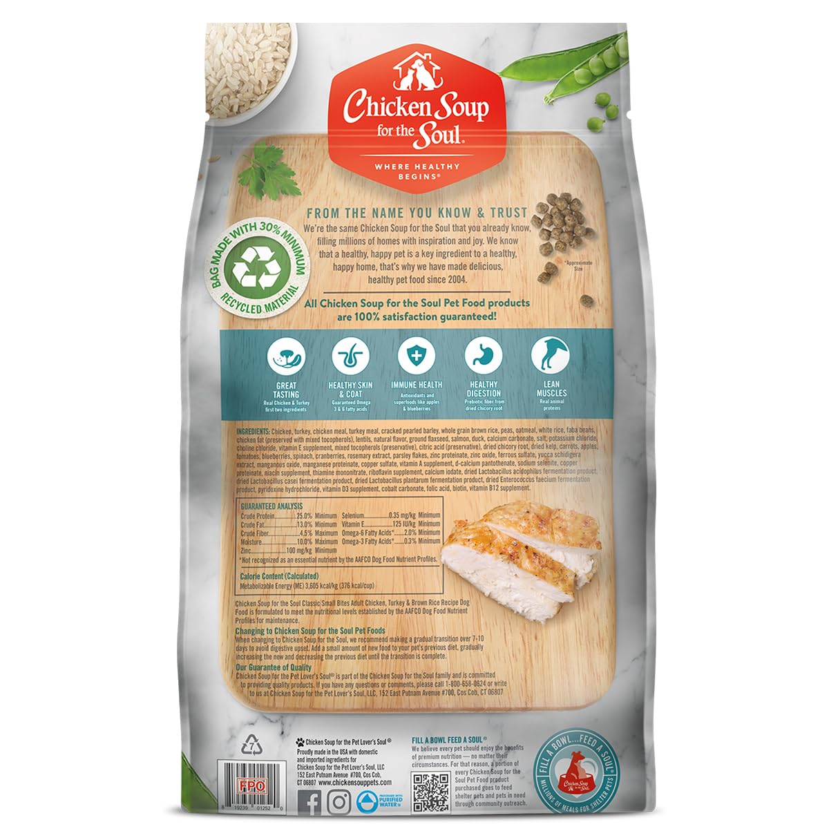 Natural Premium Small Bites Adult Dry Dog Food, Chicken, Brown Rice & Turkey 28lb O3600