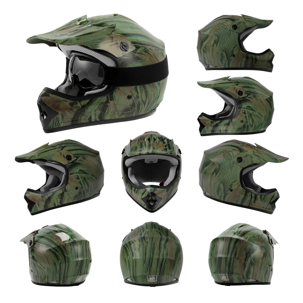 Youth Kids Motocross Helmet with Goggles & Gloves P993