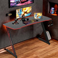 47 Inch Z Shaped Gaming Desk with Headphone Hook A7111