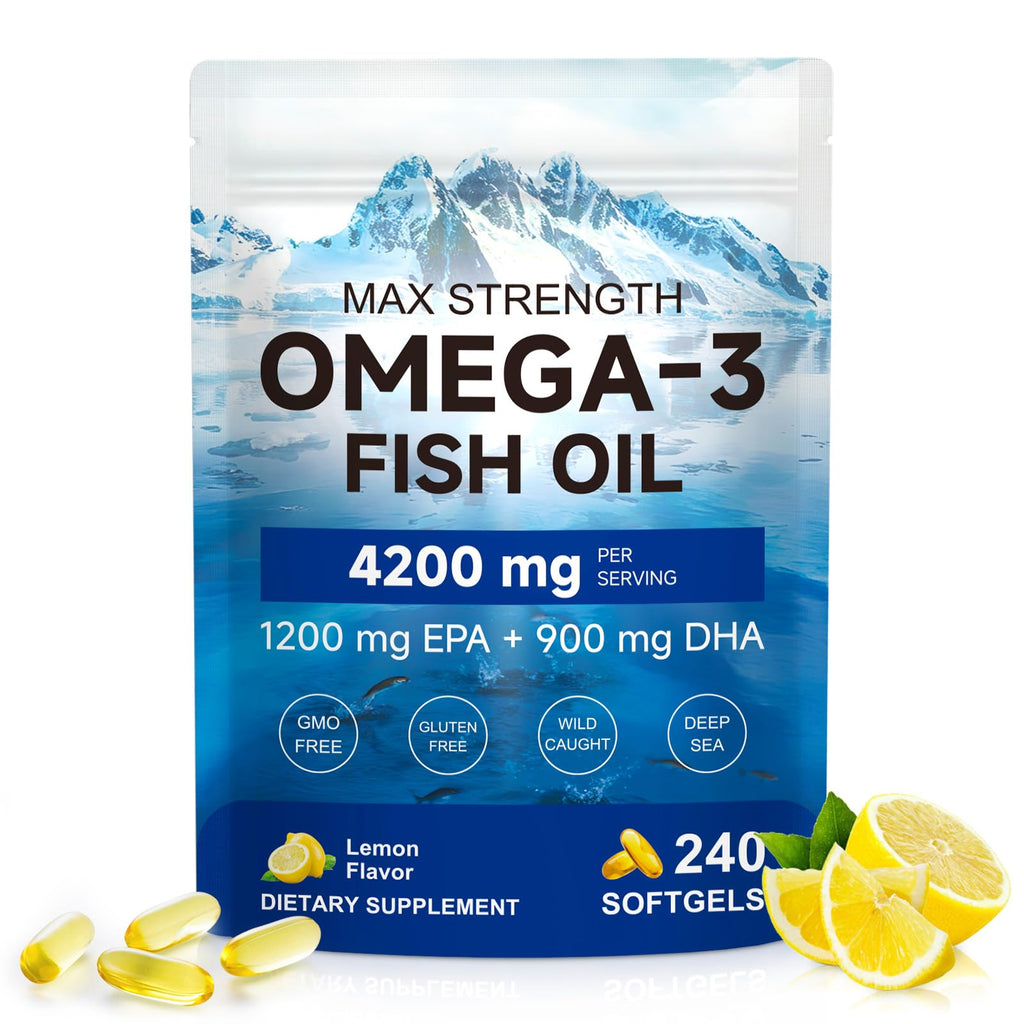 Omega 3 Fish Oil 4200 mg Per Serving 1200 mg EPA 900 mg DHA Lemon Flavor Z273