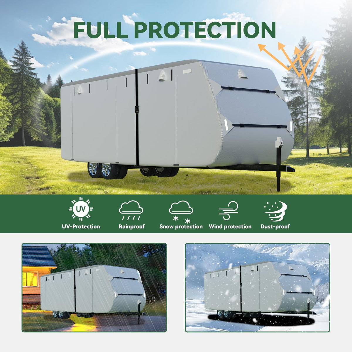 Grey 27'-30' RV Travel Trailer Cover Z753800