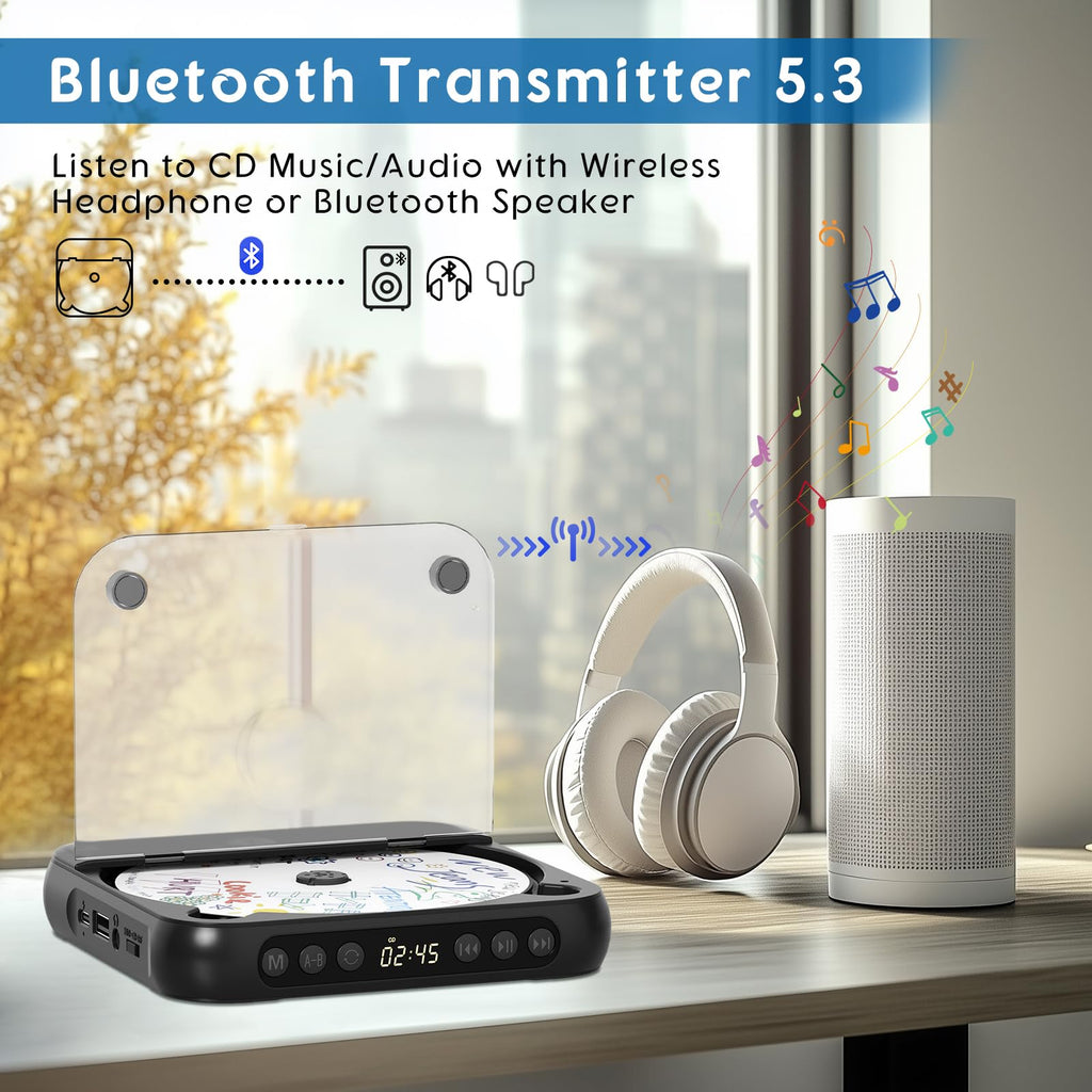 Black Portable Bluetooth CD Player S41705