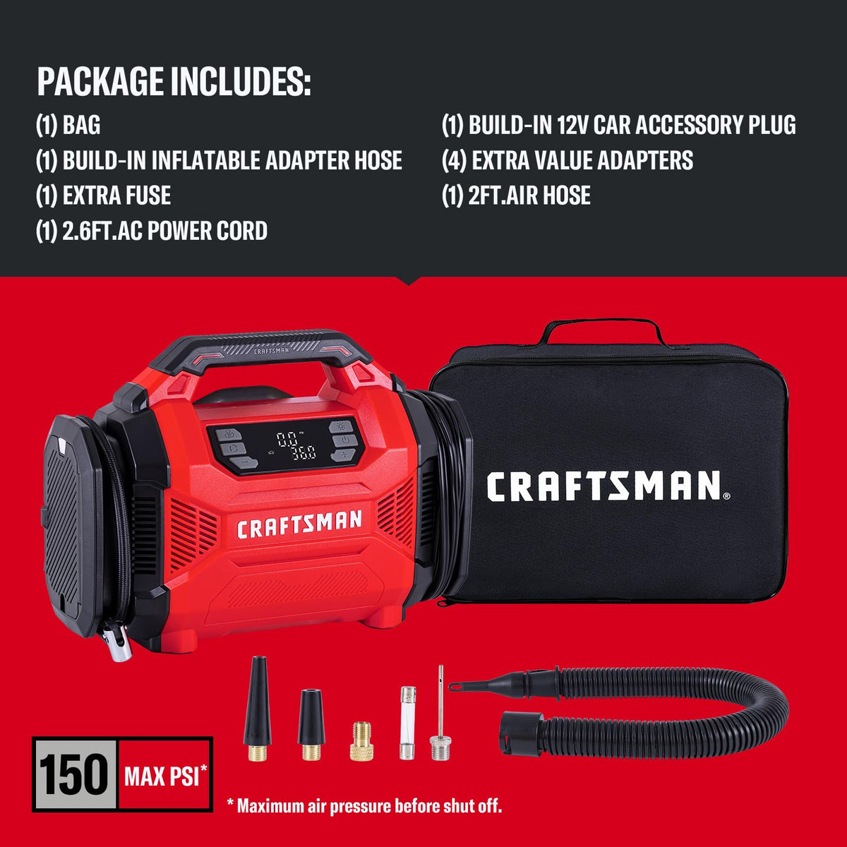 Dual Power Tire Inflator with Digital Gauge G883