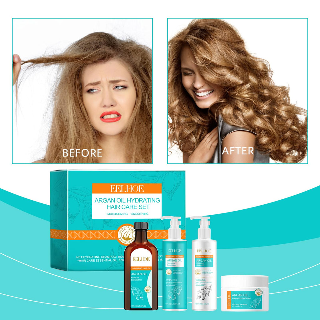 Argan Oil Hydrating Shampoo Conditioner Oil and Mask Hair Care Set S605