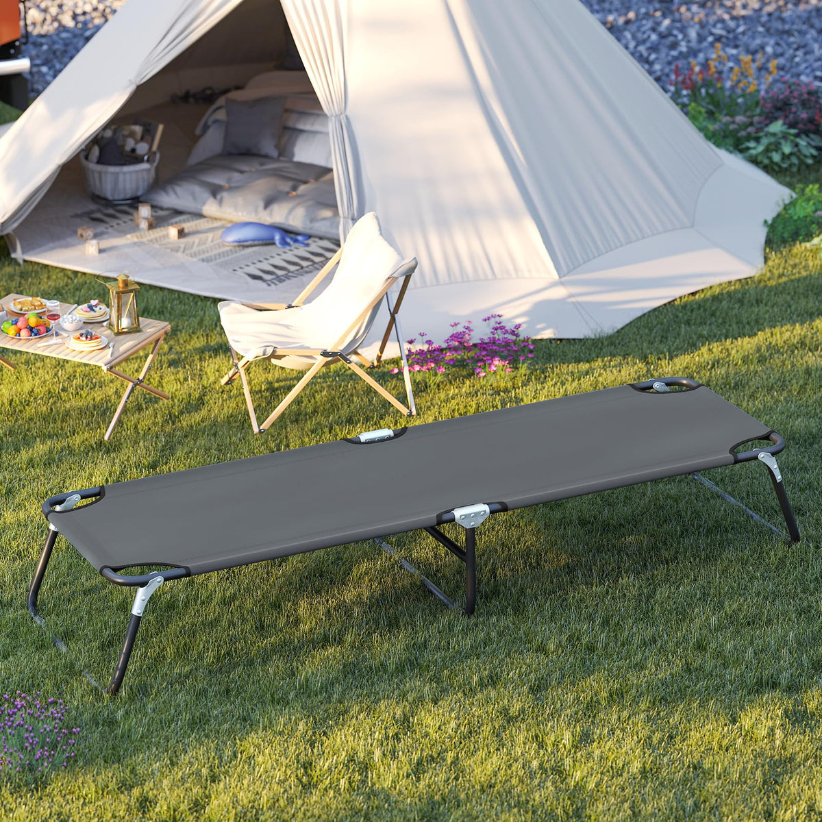 Folding Camping Cot Portable Ultralight Compact Sleeping Cot Bed Oxford Fabric S330