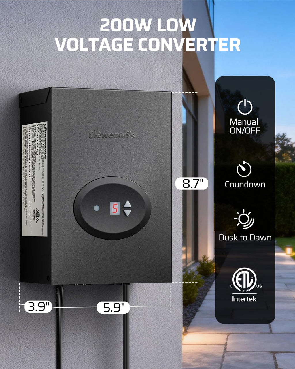 200W Low Voltage Landscape Transformer C3833