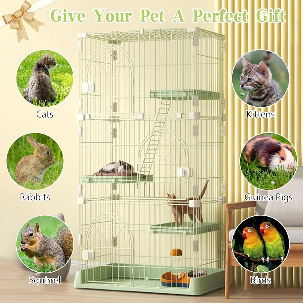 Pink Cat Cage with 3 Platforms and Ramp G2700