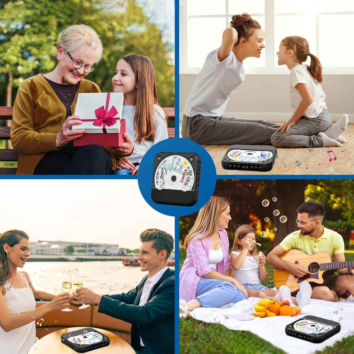 Black Portable Bluetooth CD Player S41705