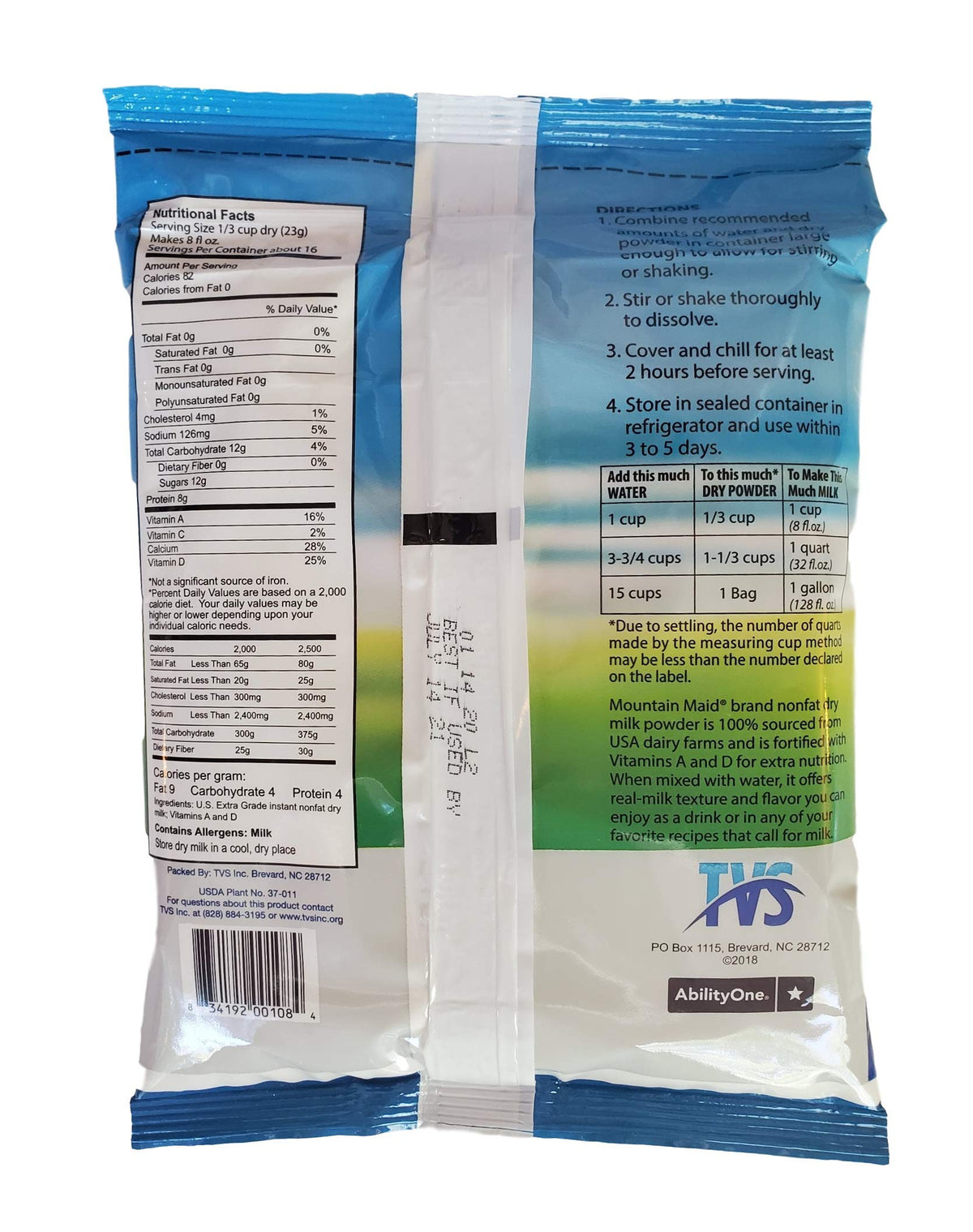 Instant Nonfat Dry Milk Powder 12.8 Oz W83743