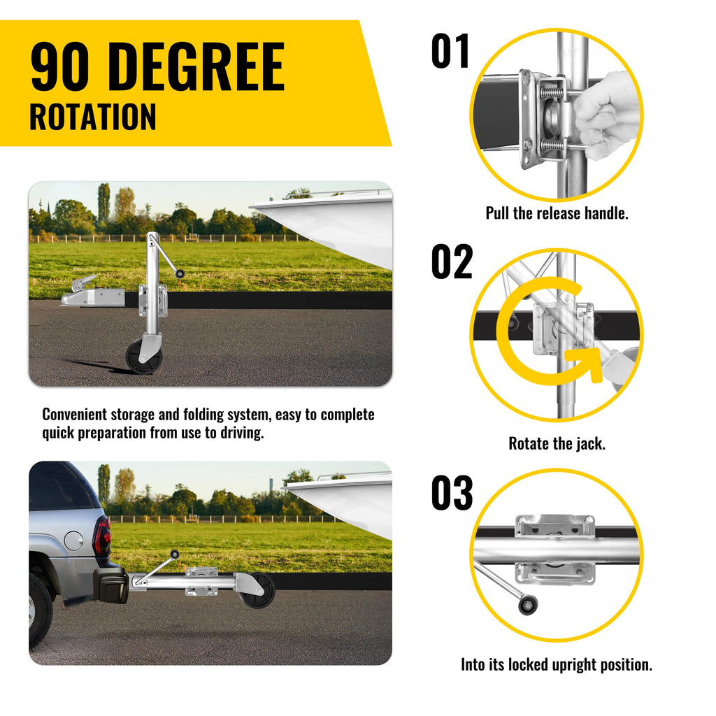 10" 1,000 lb Capacity Trailer Jack with Wheel J23544
