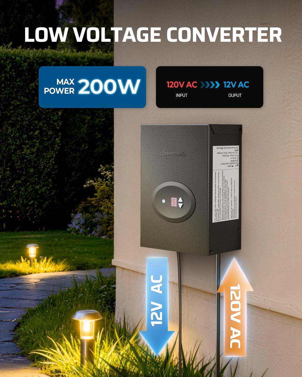 200W Low Voltage Landscape Transformer C3833