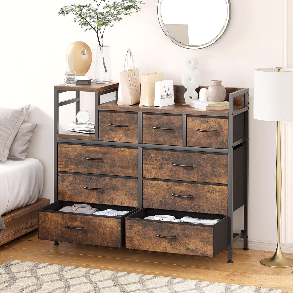 Vintage 9 Drawer TV Stand T6335