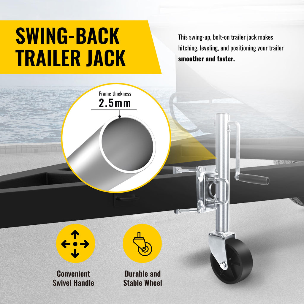 10" 1,000 lb Capacity Trailer Jack with Wheel J23544