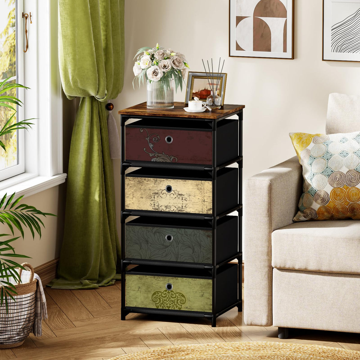 4 Drawer Fabric Storage Unit V80992