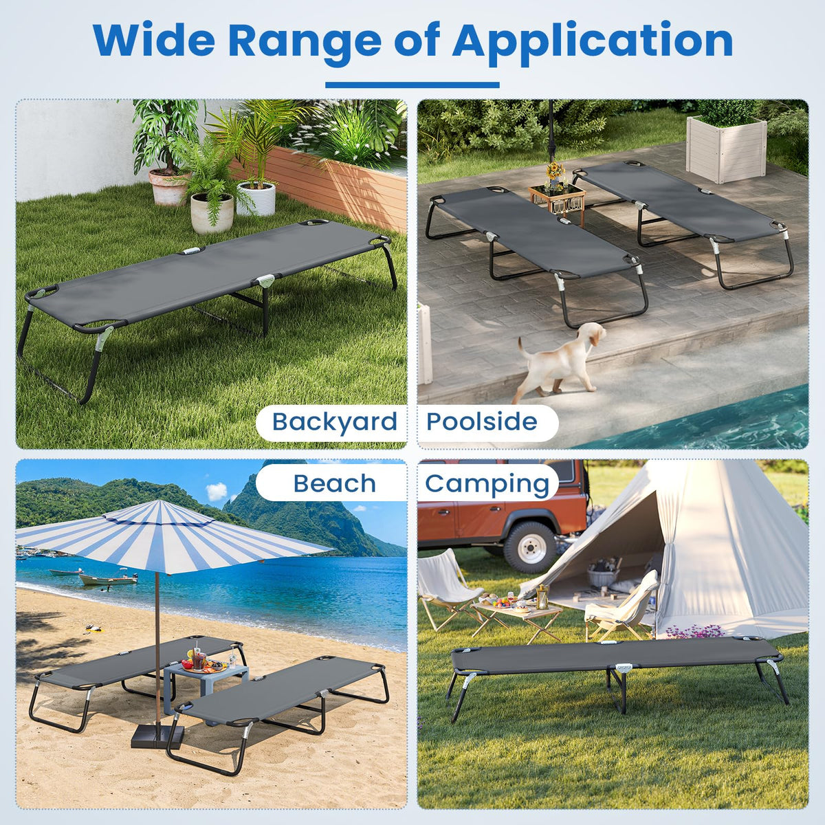 Folding Camping Cot Portable Ultralight Compact Sleeping Cot Bed Oxford Fabric S330