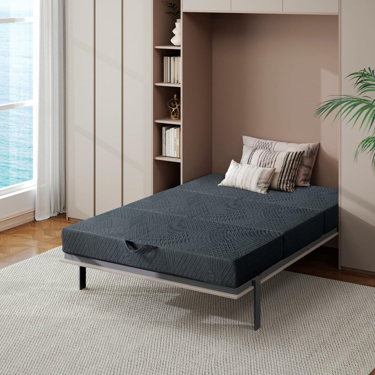 6 Inch Foldable Memory Foam Mattress Queen Size Q50271