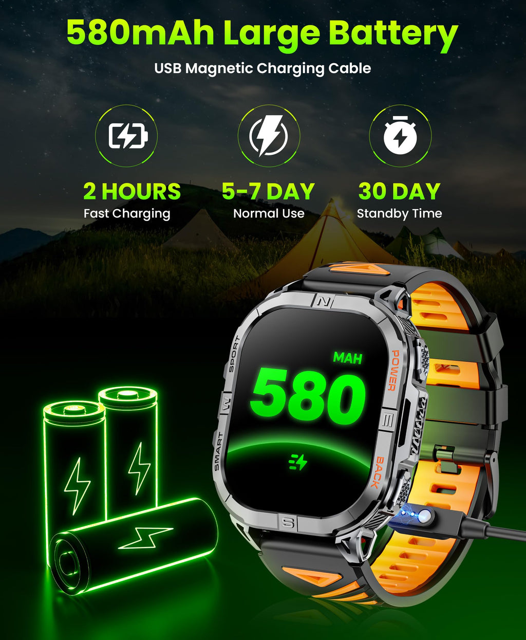 Black GPS Compass AMOLED Smart Watch A831