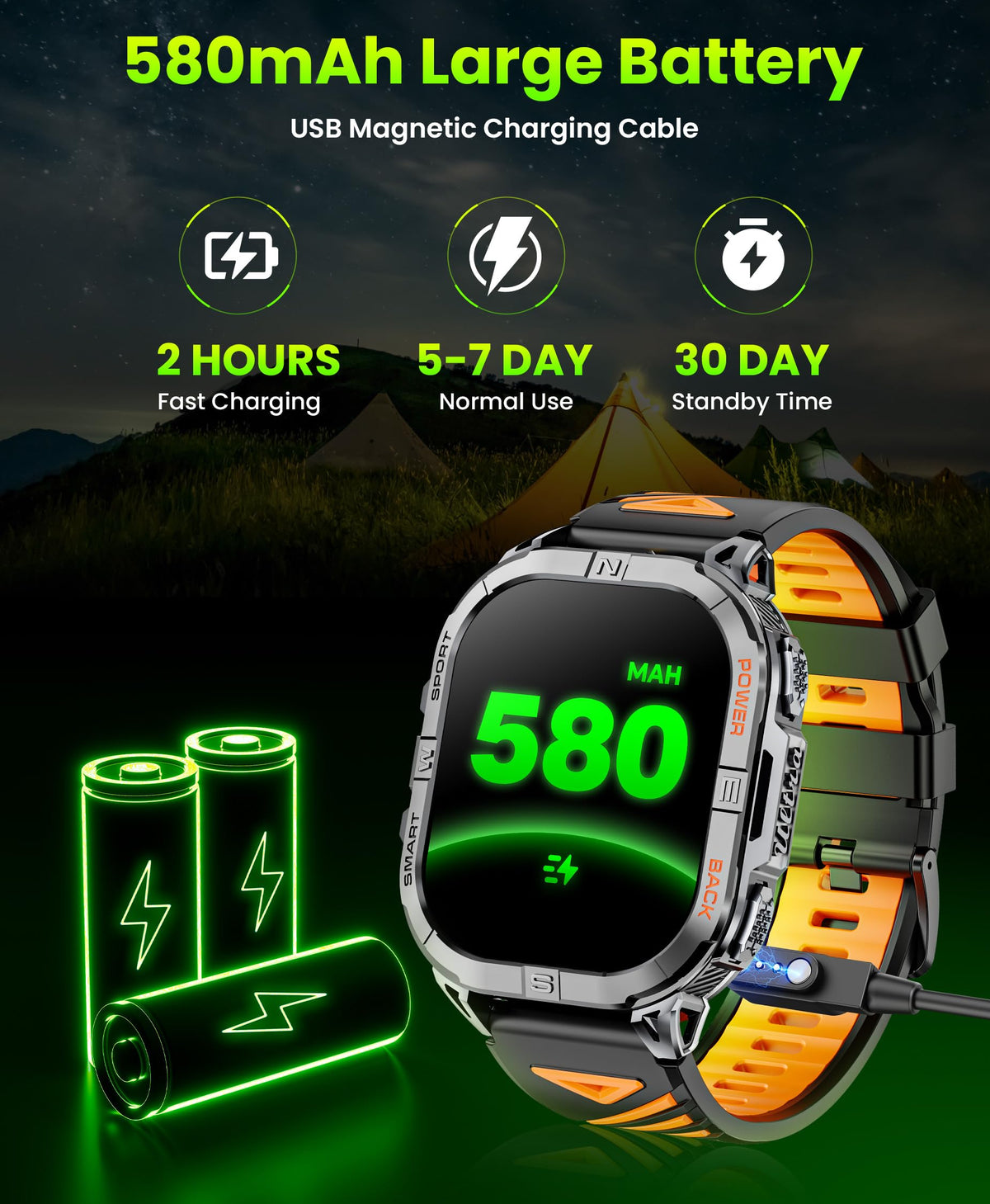 Black GPS Compass AMOLED Smart Watch A831