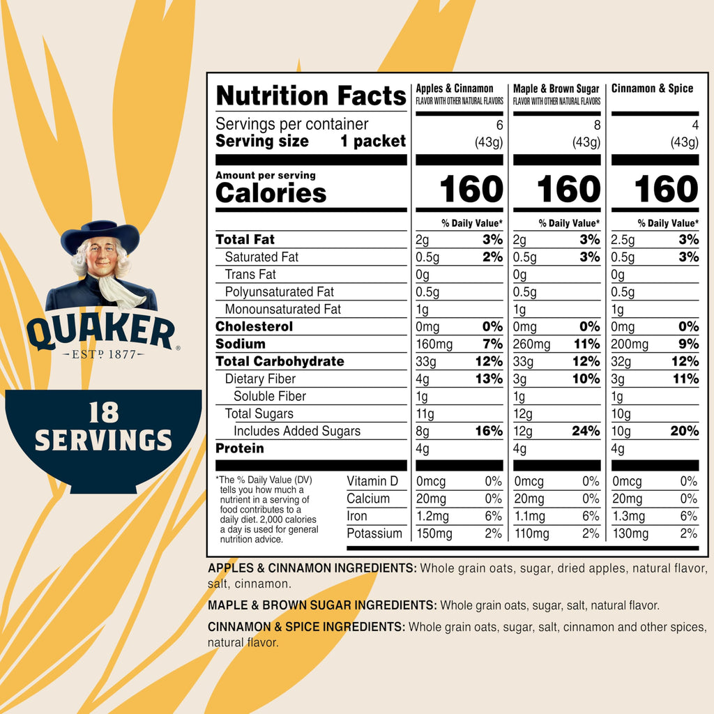 Instant Oatmeal 18 Count Z41601