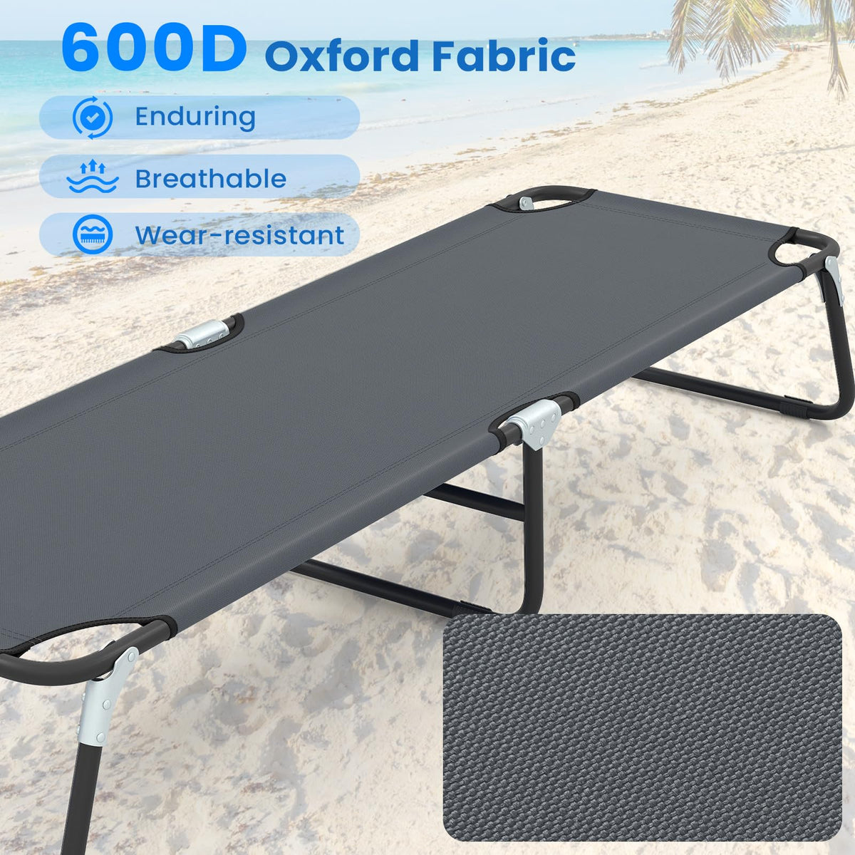 Folding Camping Cot Portable Ultralight Compact Sleeping Cot Bed Oxford Fabric S330