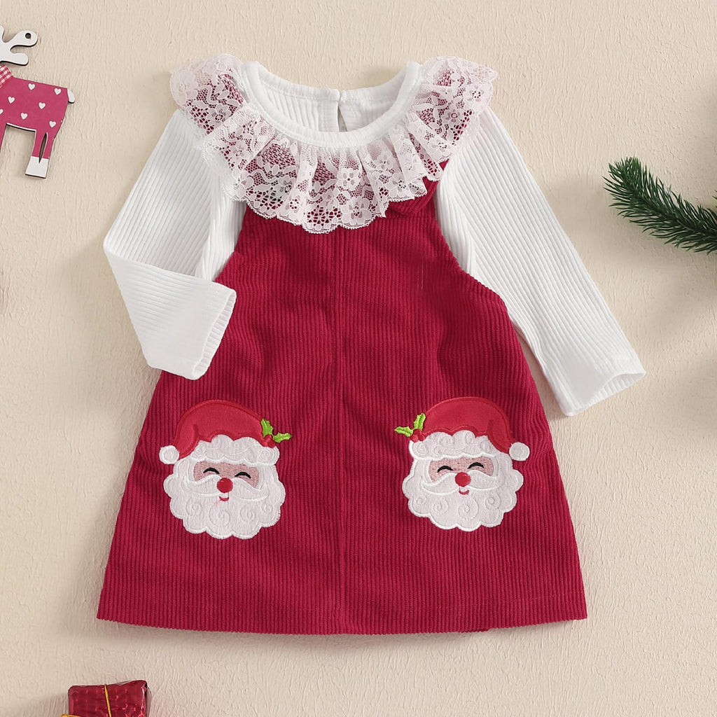 Baby Girl Lace Romper and Corduroy Skirt Outfit A290732