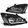 Black Headlight Assembly with LED Day Running Light E2133