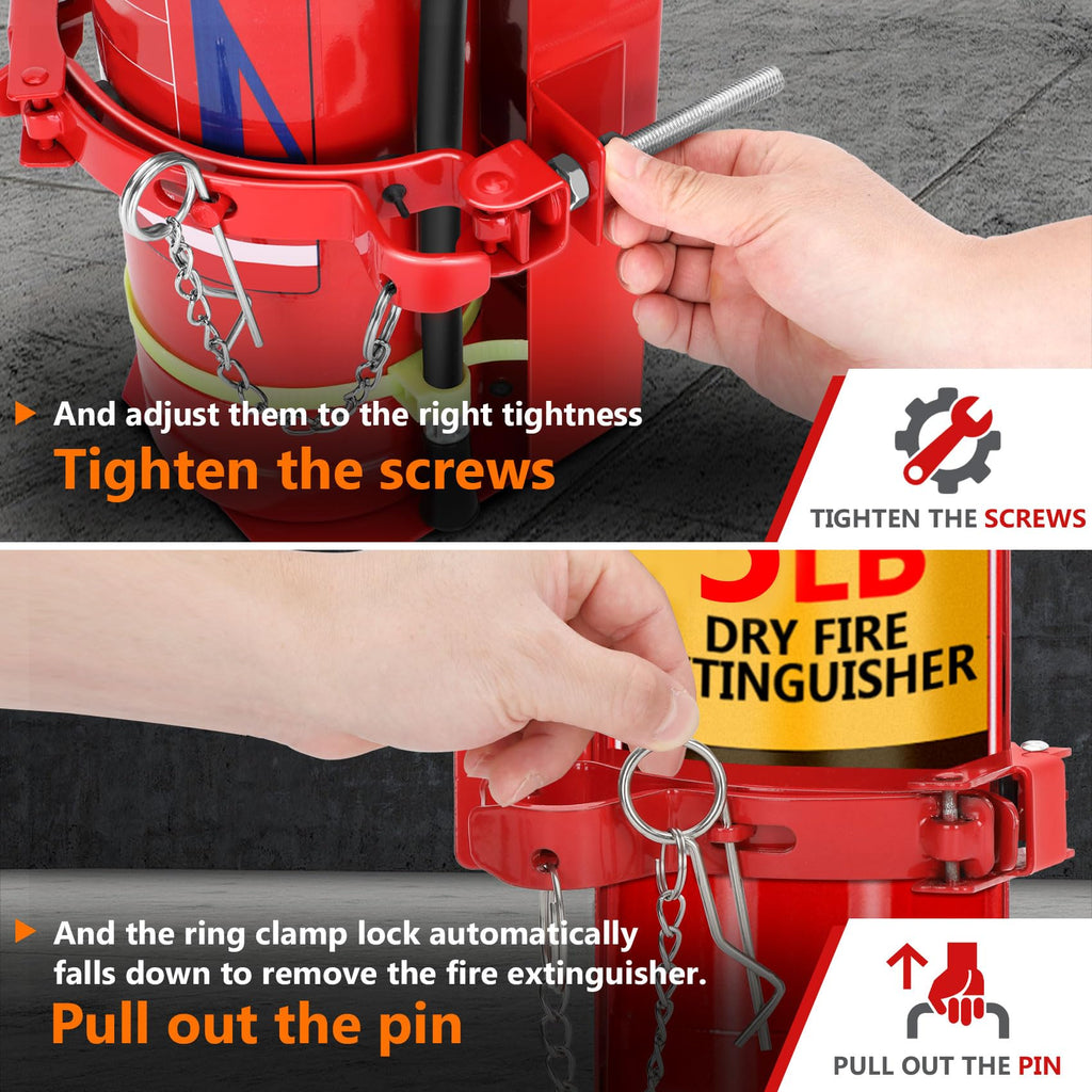 Heavy Duty Fire Extinguisher Brackets & Mounts Steel Red Y552165