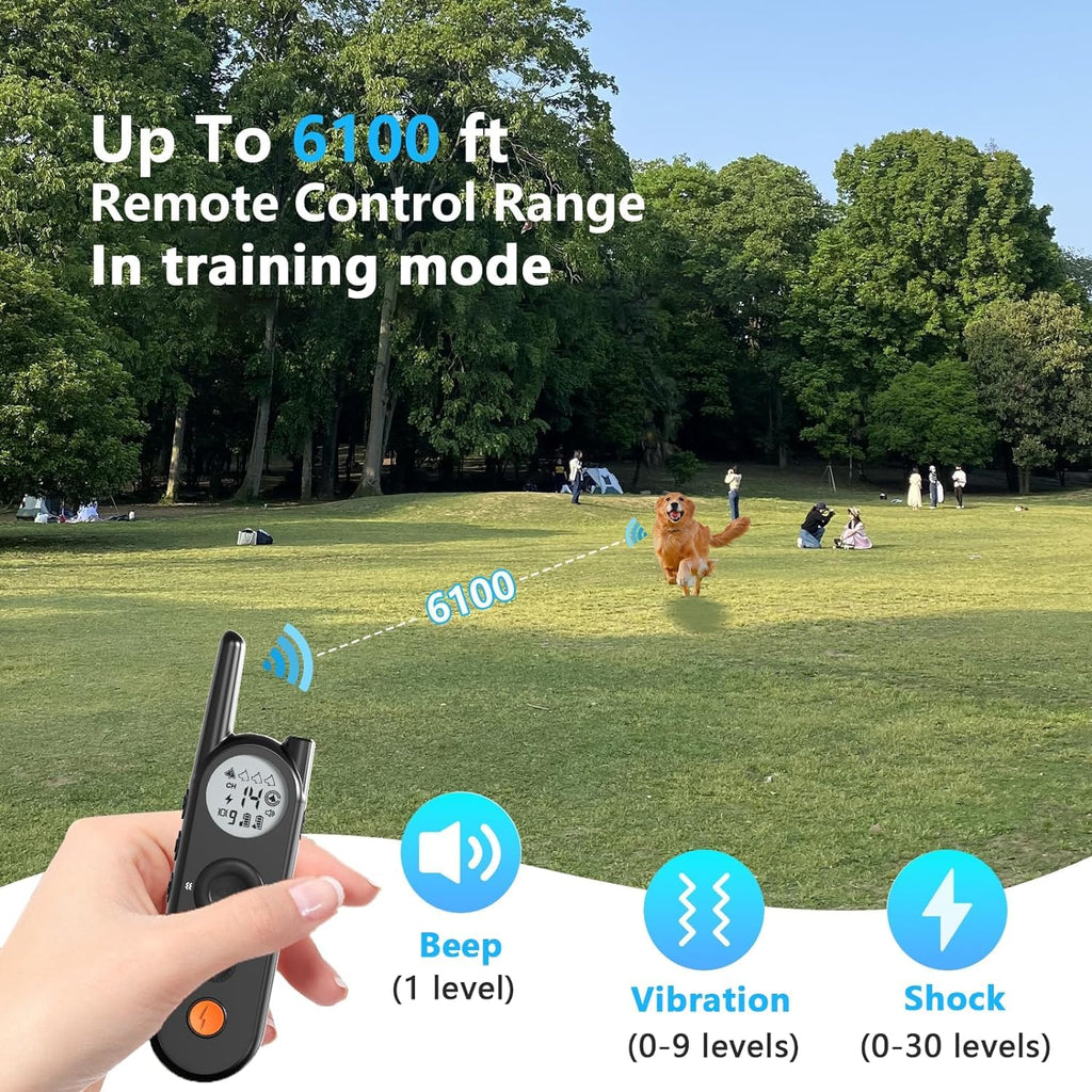 Wireless Dog Fence & Electronic Training Collar 2 in 1, IPX7 Waterproof L8759
